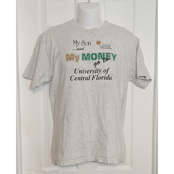 VTG UCF "My Son and My Money Go To UCF" Single Stitch T-Shirt Large - Picture 1 of 4